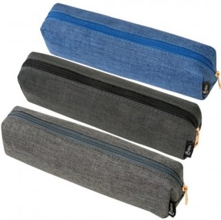 Penal Moozi 1 Ziper Azul/cinza 51785  Estojo 22X7X3,5