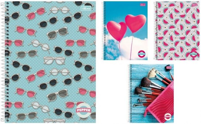 Caderno CD Univ 16 Mat 256F Esp Fem Pepper Tilibra