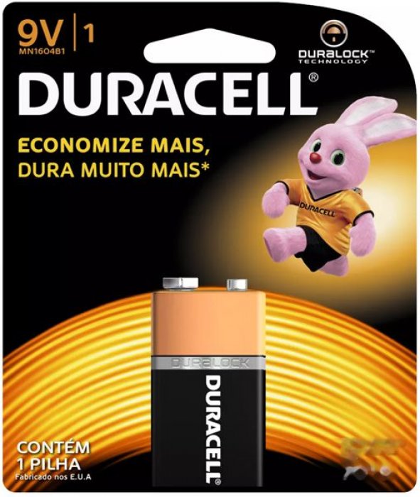 Pilha/Bateria 9 Volts Duracell Alcalina