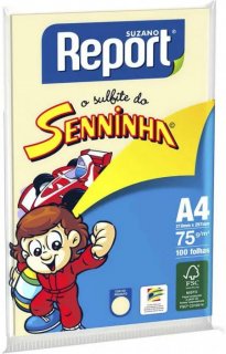 Papel A4 75Gr Colorido Pct/100 *amarelo* Seninha/chameq.