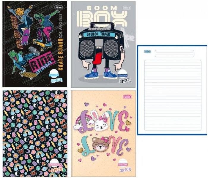 Caderno CD Linguagem 40FLS Spice Tilibra 187X245MM