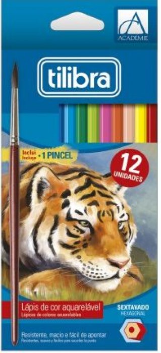 Lapis Cor Tilibra Aquarela Academie 12 Cores Sextavado