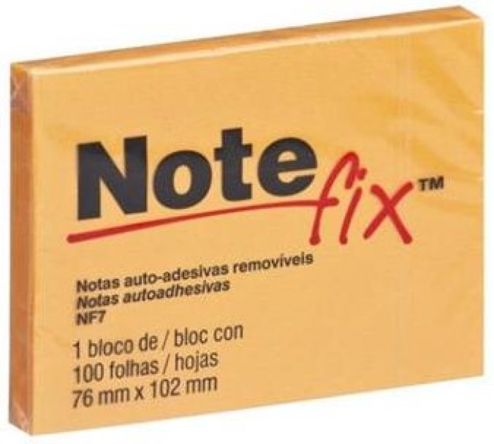 Bloco Adesivo **Note Fix** 76X102  *Laranja 100FLS