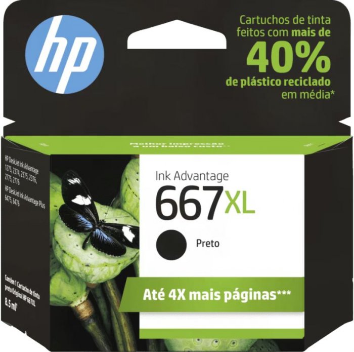 Cartucho HP 667XL 3YM81AB Preto 8,5ML