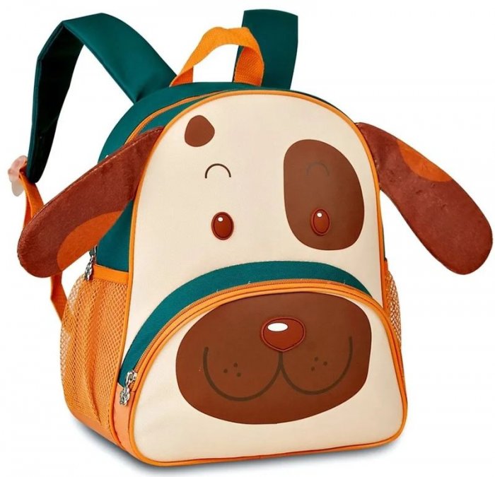 Mochila Infantil Clio Pets Cachorro Marrom CP2643D