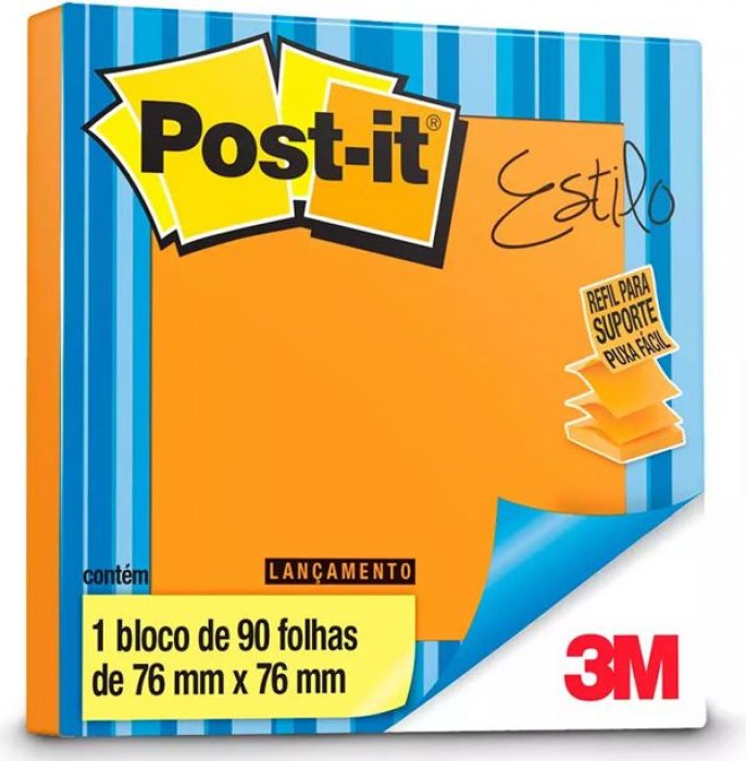 Post-It **3M 654 Pop Up* Laranja 90FLS 76X76 Refil