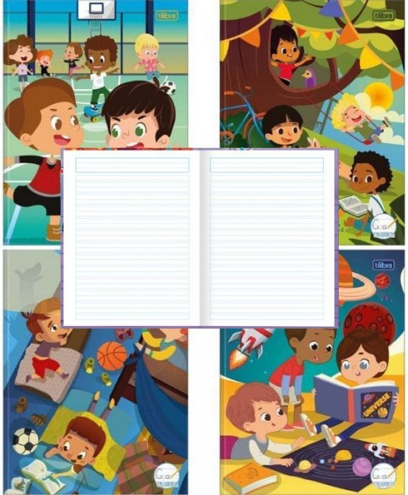 Caderno CD Caligrafia 40FLS Sapeca Masc Tilibra