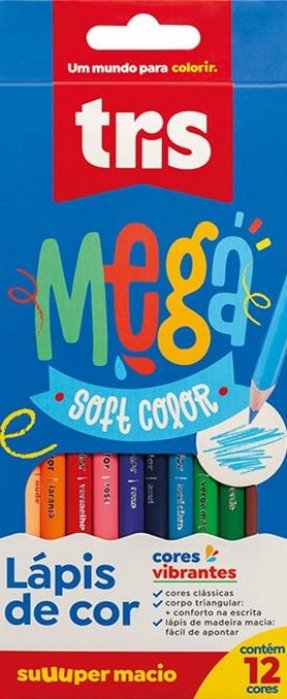 Lapis Cor Tris Mega Soft Color 12 Cores Triangular