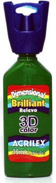 Tinta Dimensional Brilliant Verde Musgo 513 Acrilex