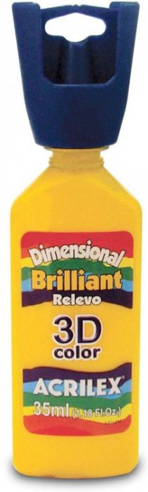 Tinta Dimensional Brilliant Amarelo Ouro 505 Acrilex