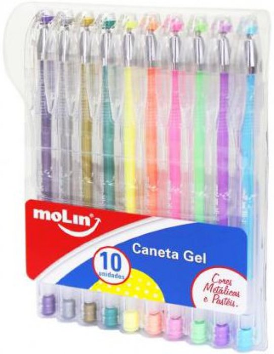 Caneta Molin Gel Estojo 10 Cores