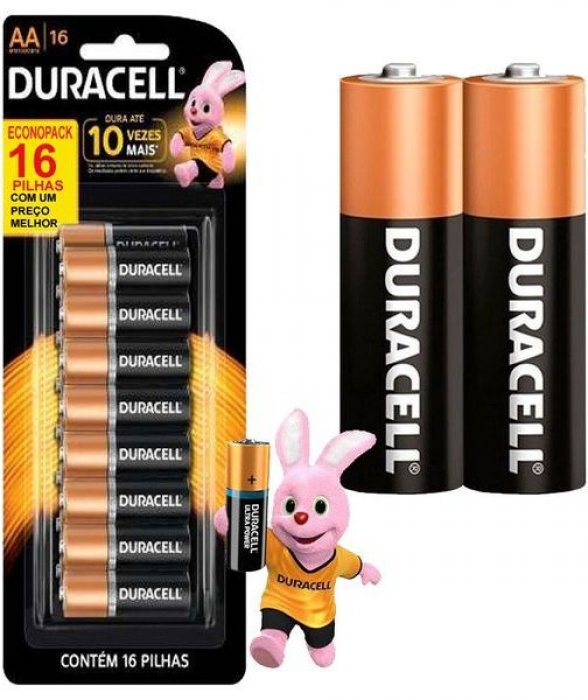 Pilha Duracell AA/16 Blister C/16 1010657 Alkalina