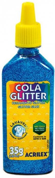 Cola Gliter Azul Ceu Estrelado 221 Acrilex 35GR