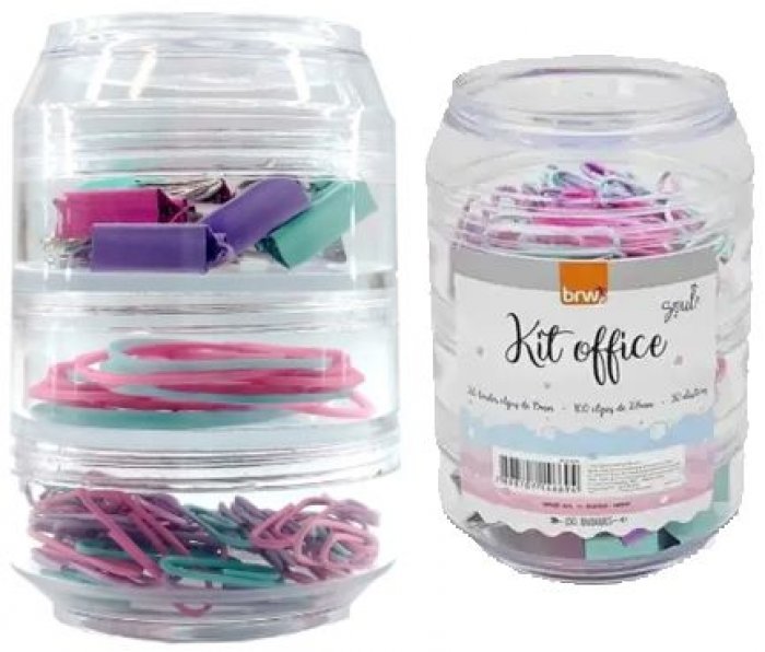 Kit Office Binders/Clips/Elastico Colors BRW CL0020