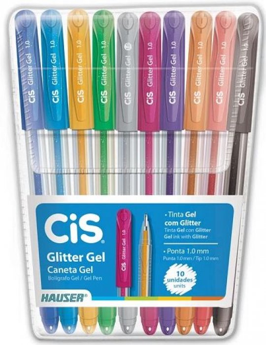 Caneta CIS Gliter Gel 1.0 C/10 520200