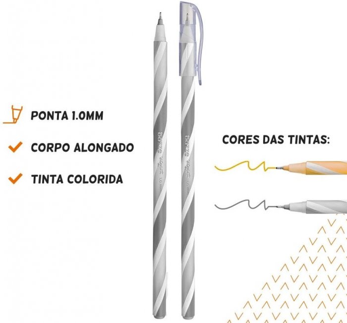 Caneta Bazze Wave 1.0 Ouro/Prata Summit 901415