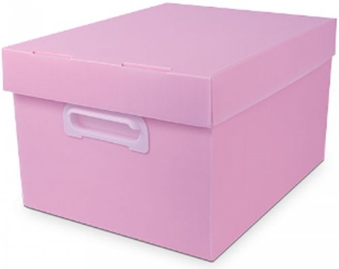Caixa Organizadora Polionda Media Rosa Pastel Polibras