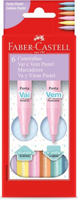 Hidrocor Faber Vai Vem 6 Cores Pastel 150906VVZF