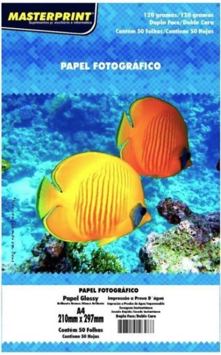 Papel Glossy **dupla Face** A4 120Gr Master Pct/50Fls  Inkjet