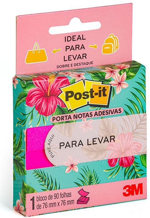 Post-It Porta Notas Adesivas 3M Pop Up Rosa Neon 90FLS 76X76