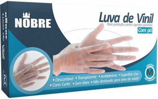 Luva Vinil *8-M* C/po Descart. Vabene Cx/100