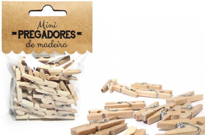 Prendedor/grampo Madeira Miniatura  Pct/20  Kit