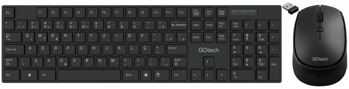 Kit Teclado e Mouse Sem Fio Go Tech Cmmk-01 Preto