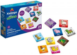 Jogo da Memoria Animais 24Pcs  Xalingo