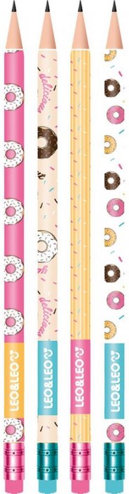 Lapis Preto Leoleo Donut C/Borracha Hb Redondo Leonora