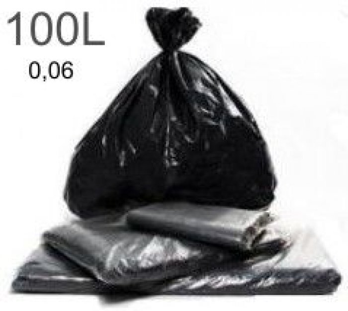 Saco Lixo 100L Preto PCT/100 75X90 0,06 Classic