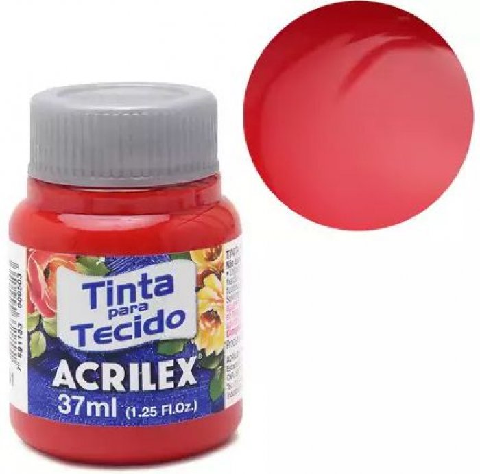 Tinta Tecido Vermelho Natal 984 37 ML Acrilex