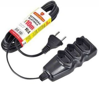 Extensao 3 Tomadas 10Mt - 2Pinos 10A Megatron