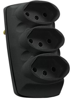 Multiplicador de Tomada Tipo T Preto 2P3T 10A Techna
