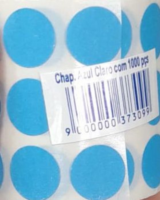 Etiqueta Redonda Fuchi Azul Claro Rolinho/1000