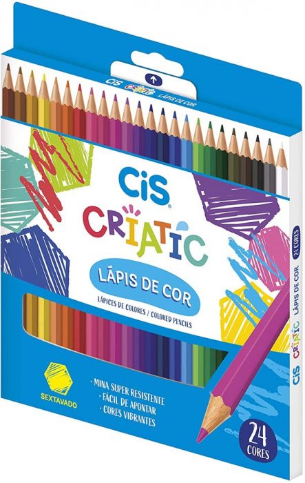 Lapis Cor CIS Criatic 24 Cores Sextavado