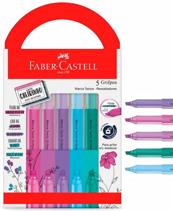 Caneta Marca Texto Faber Grifpen Pastel Avulsa AM/AZ/LR/RS/RX/VD - MT/Mixtpzf