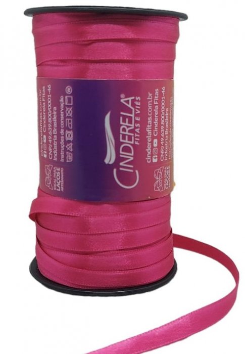 Rolo Fita Cetim 07Mm 100M Pink Cinderela
