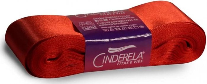 Fita Cetim 38MM X 10 MT Vermelho  Cinderela