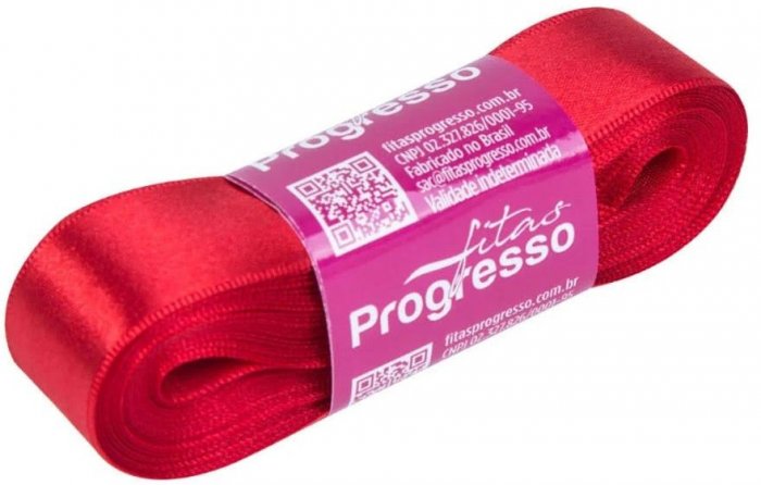 Fita Cetim 22Mm X 10 Mt Vermelho  Cinderela