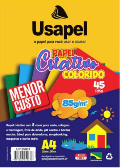 Creative Usapel Color 85GR A4 45FLS 8CORES UP25061