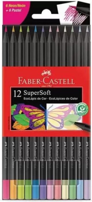 Lapis Cor Faber 120712SOFTNP 12 Cores Supersoft Pastel+Neon