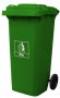 Lixeiro/Coletora Plastica 120L C/ Rodas Verde Mod.Europeu