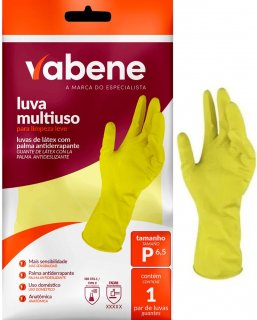 Luva Latex Amarela *6,5-P* Leve Vabene