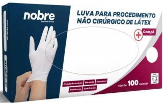 Luva Latex Branca *7-P* C/po Cx/100 Proced. Nao Cirurgico Nobre Ca47914