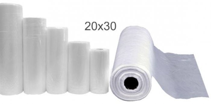 Bobina Picotada Plastica 20X30X0,015 1KG C/500 - Rolo