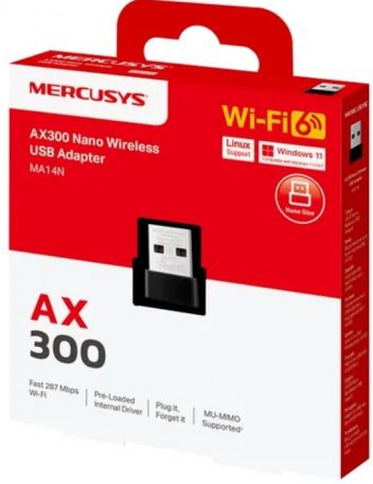 Adaptador USB Wifi Rede Wireless AX300 MA14N Mercusys