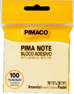 Bloco Adesivo *pimaco* 76X76Mm Amarelo Pastel 100Fls