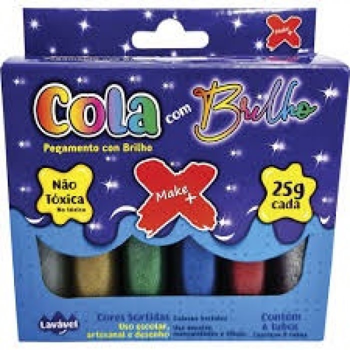 Cola Gliter CX/6 Cores 25GR Make+ 1564
