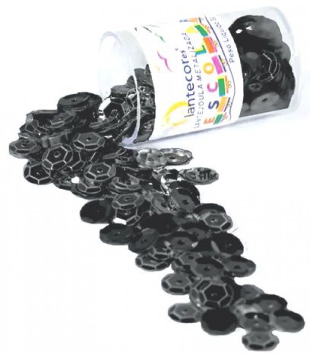 Lantejoula N6 2GR Metalizada Preto