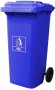 Lixeiro/Coletora Plastica 120L C/ Rodas Azul Mod.Europeu